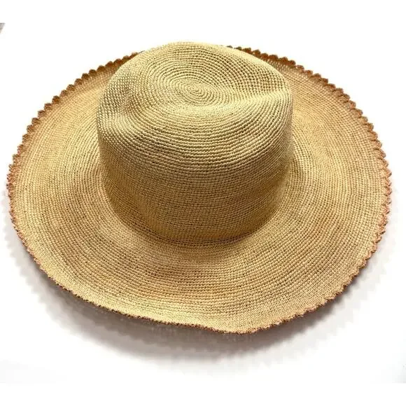 G. Viteri Scalloped Straw Hat - Picture 3 of 7